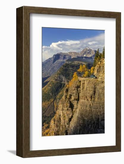 Cliffs along Going to the Sun Road in autumn in Glacier National Park, Montana, USA-Chuck Haney-Framed Photographic Print
