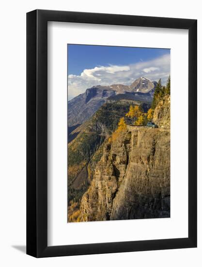 Cliffs along Going to the Sun Road in autumn in Glacier National Park, Montana, USA-Chuck Haney-Framed Photographic Print