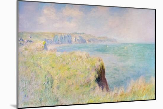 Cliffs and sailboats at Pourville, 1882 (oil on canvas)-Claude Monet-Mounted Giclee Print