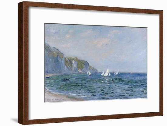 Cliffs and Sailboats at Pourville-Claude Monet-Framed Giclee Print