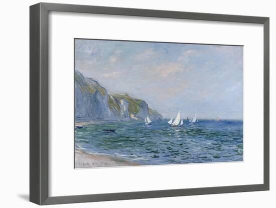 Cliffs and Sailboats at Pourville-Claude Monet-Framed Giclee Print