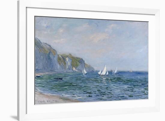 Cliffs and Sailboats at Pourville-Claude Monet-Framed Giclee Print