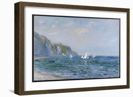 Cliffs and Sailboats at Pourville-Claude Monet-Framed Giclee Print