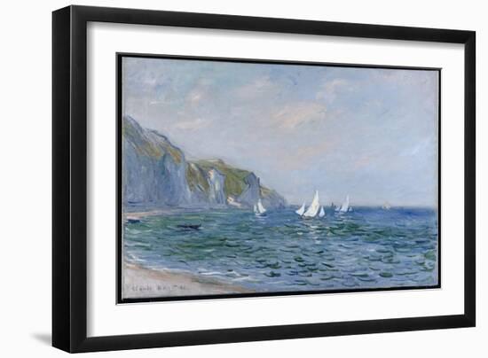 Cliffs and Sailboats at Pourville-Claude Monet-Framed Giclee Print