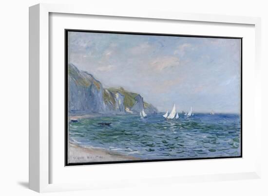 Cliffs and Sailboats at Pourville-Claude Monet-Framed Giclee Print