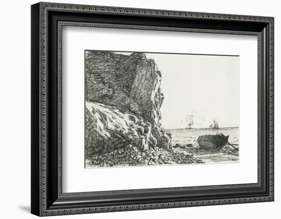 Cliffs And The Sea-Claude Monet-Framed Premium Giclee Print