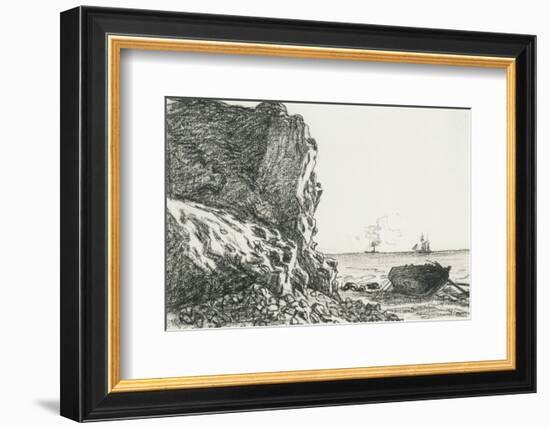 Cliffs And The Sea-Claude Monet-Framed Premium Giclee Print