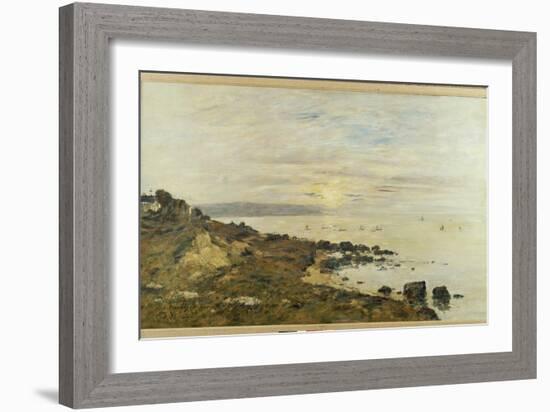 Cliffs at Benerville, Sunset, 1897-Eugene Louis Boudin-Framed Giclee Print