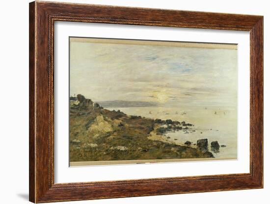 Cliffs at Benerville, Sunset, 1897-Eugene Louis Boudin-Framed Giclee Print