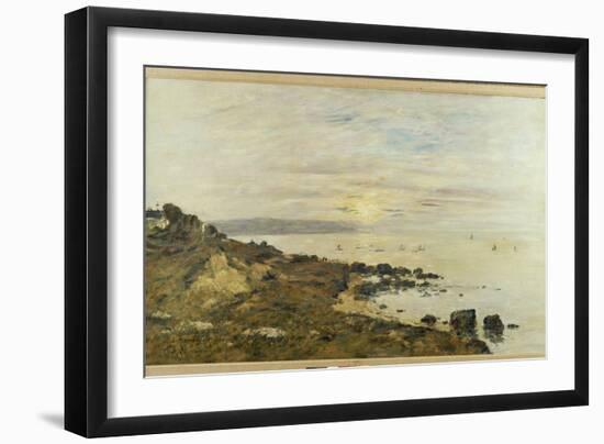 Cliffs at Benerville, Sunset, 1897-Eugene Louis Boudin-Framed Giclee Print