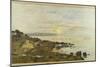 Cliffs at Benerville, Sunset, 1897-Eugene Louis Boudin-Mounted Giclee Print