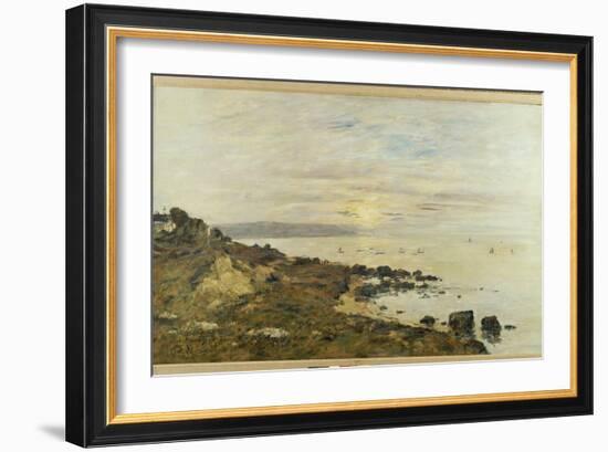 Cliffs at Benerville, Sunset, 1897-Eugene Louis Boudin-Framed Giclee Print