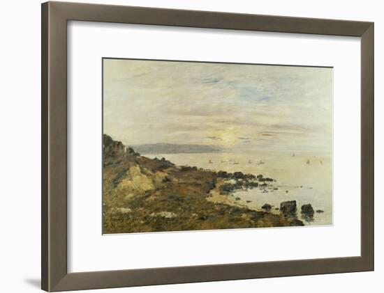 Cliffs at Benerville, Sunset, 1897-Eugène Boudin-Framed Giclee Print