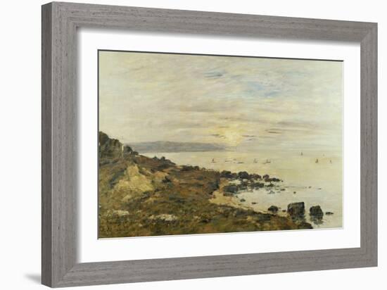 Cliffs at Benerville, Sunset, 1897-Eugène Boudin-Framed Giclee Print