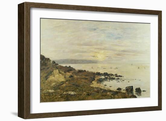 Cliffs at Benerville, Sunset, 1897-Eugène Boudin-Framed Giclee Print