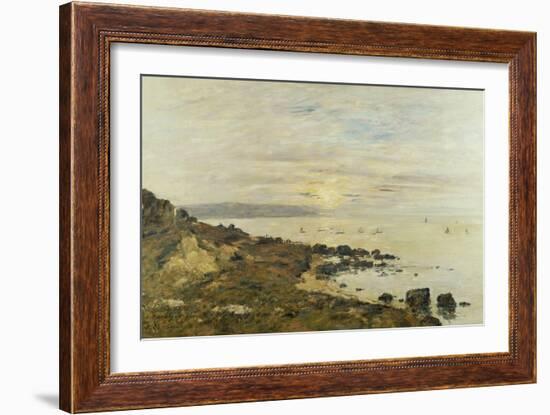 Cliffs at Benerville, Sunset, 1897-Eugène Boudin-Framed Giclee Print