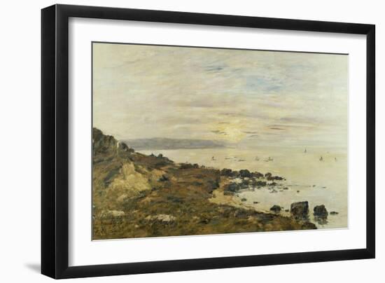 Cliffs at Benerville, Sunset, 1897-Eugène Boudin-Framed Giclee Print