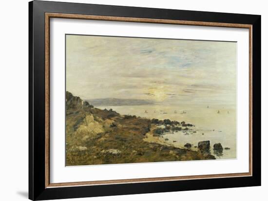 Cliffs at Benerville, Sunset, 1897-Eugène Boudin-Framed Giclee Print