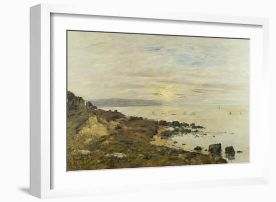 Cliffs at Benerville, Sunset, 1897-Eugène Boudin-Framed Giclee Print