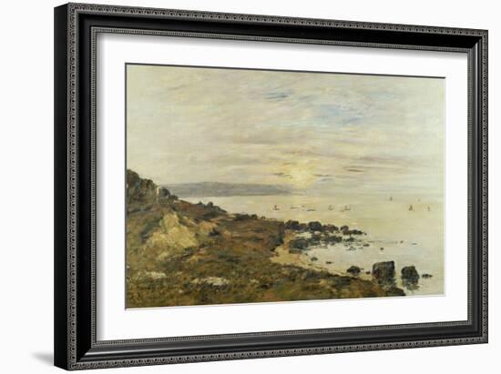 Cliffs at Benerville, Sunset, 1897-Eugène Boudin-Framed Giclee Print