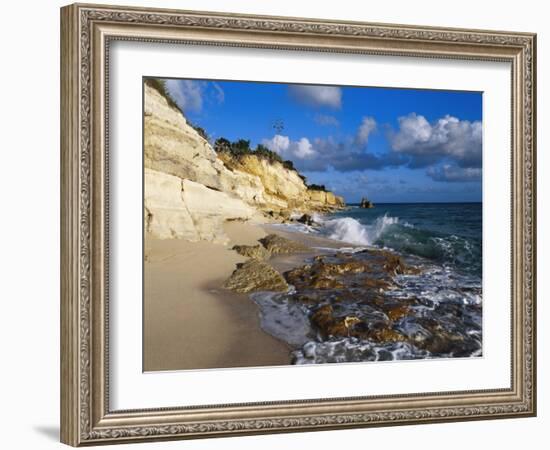 Cliffs at Cupecoy Beach, St. Martin, Caribbean-Greg Johnston-Framed Photographic Print