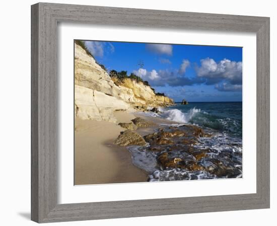 Cliffs at Cupecoy Beach, St. Martin, Caribbean-Greg Johnston-Framed Photographic Print