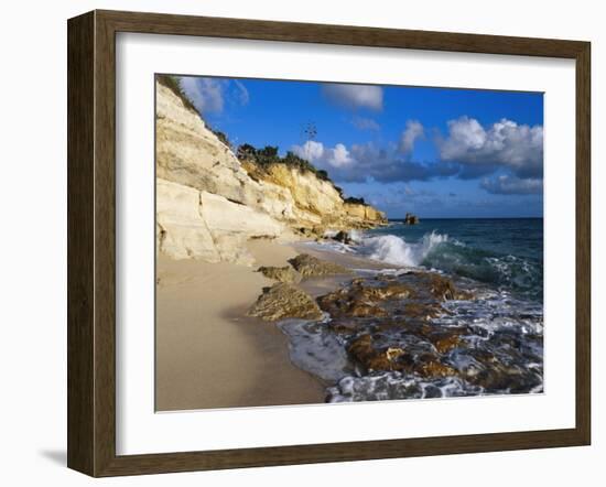 Cliffs at Cupecoy Beach, St. Martin, Caribbean-Greg Johnston-Framed Photographic Print