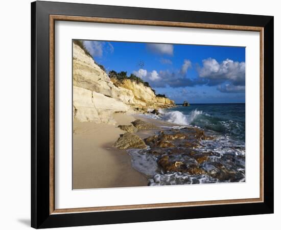 Cliffs at Cupecoy Beach, St. Martin, Caribbean-Greg Johnston-Framed Photographic Print