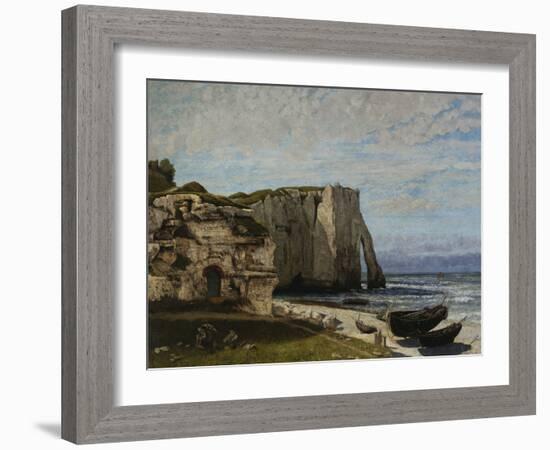 Cliffs at Etretat after a Storm, c.1870-Gustave Courbet-Framed Giclee Print