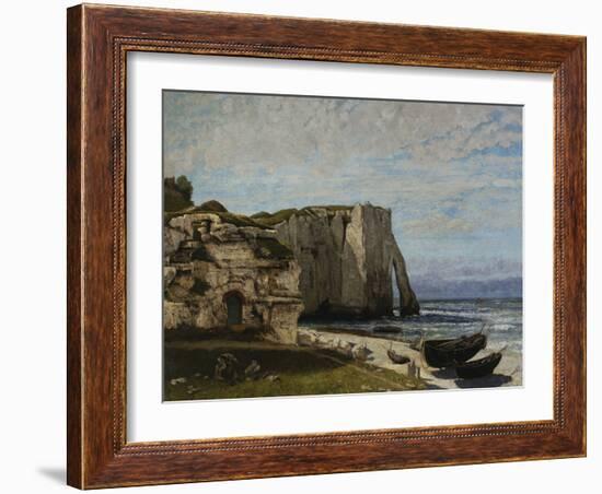 Cliffs at Etretat after a Storm, c.1870-Gustave Courbet-Framed Giclee Print