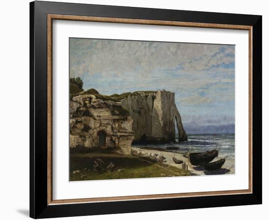 Cliffs at Etretat after a Storm, c.1870-Gustave Courbet-Framed Giclee Print