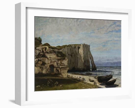 Cliffs at Etretat after a Storm, c.1870-Gustave Courbet-Framed Giclee Print