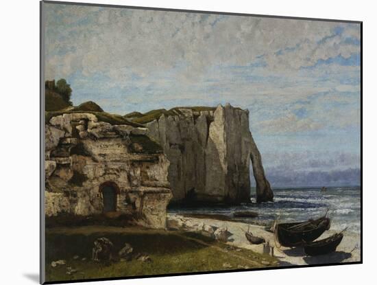Cliffs at Etretat after a Storm, c.1870-Gustave Courbet-Mounted Giclee Print