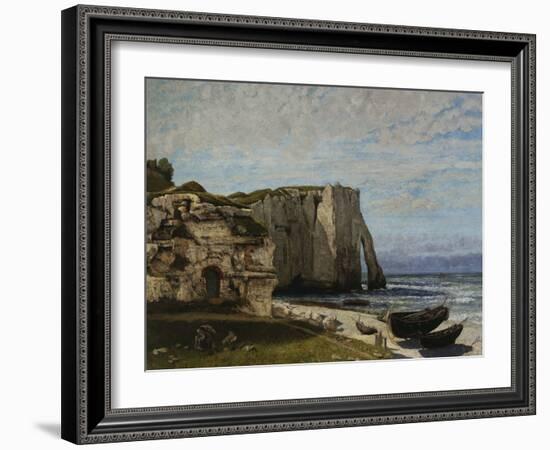 Cliffs at Etretat after a Storm, c.1870-Gustave Courbet-Framed Giclee Print