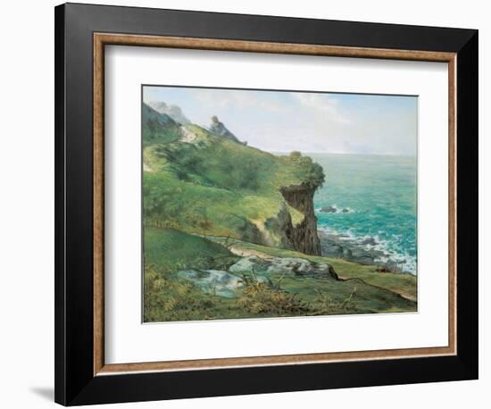 Cliffs at Greville Par Millet, Jean Francois (1814-1875), 1871 - Pastel on Paper, 43,7X54,1 - Ohara-Jean-Francois Millet-Framed Giclee Print