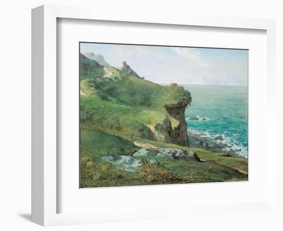 Cliffs at Greville Par Millet, Jean Francois (1814-1875), 1871 - Pastel on Paper, 43,7X54,1 - Ohara-Jean-Francois Millet-Framed Giclee Print