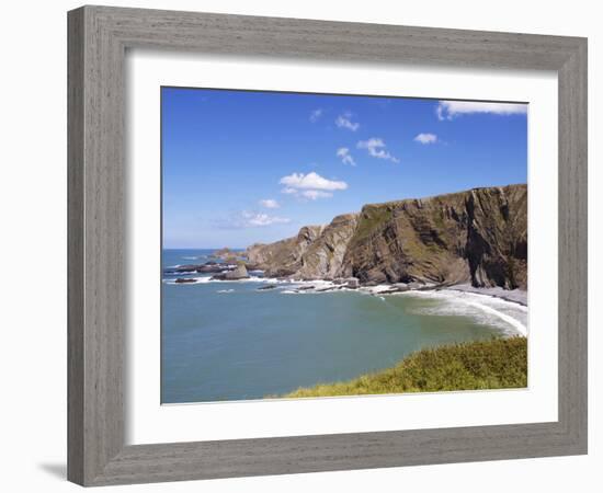 Cliffs at Hartland Quay, Devon, England, United Kingdom, Europe-Jeremy Lightfoot-Framed Photographic Print