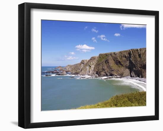 Cliffs at Hartland Quay, Devon, England, United Kingdom, Europe-Jeremy Lightfoot-Framed Photographic Print