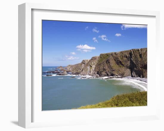 Cliffs at Hartland Quay, Devon, England, United Kingdom, Europe-Jeremy Lightfoot-Framed Photographic Print