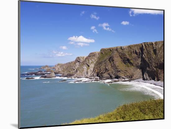 Cliffs at Hartland Quay, Devon, England, United Kingdom, Europe-Jeremy Lightfoot-Mounted Photographic Print