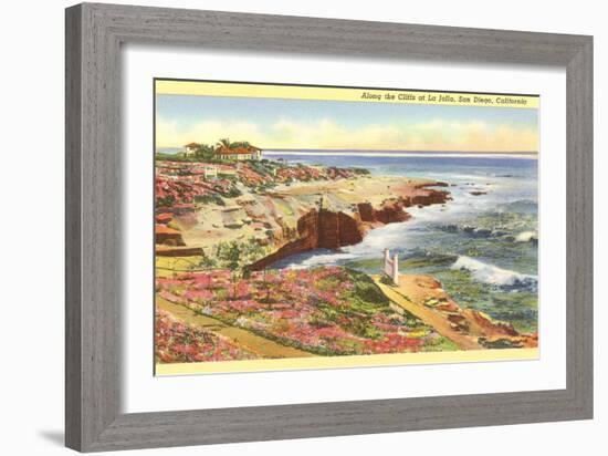 Cliffs at La Jolla, San Diego, California-null-Framed Art Print