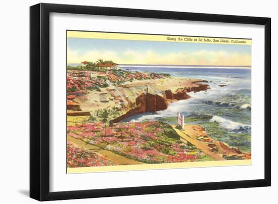 Cliffs at La Jolla, San Diego, California-null-Framed Art Print