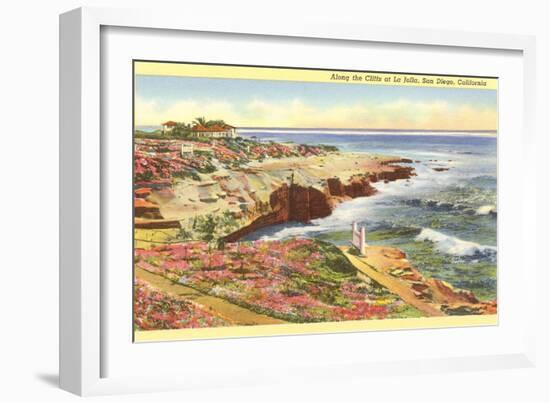 Cliffs at La Jolla, San Diego, California-null-Framed Art Print