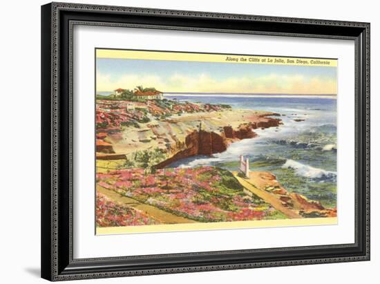 Cliffs at La Jolla, San Diego, California-null-Framed Art Print