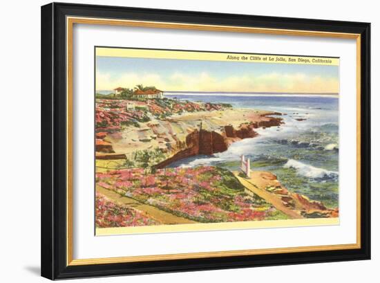 Cliffs at La Jolla, San Diego, California-null-Framed Art Print