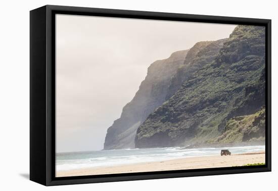 Cliffs at Polihale Beach Polihale State Park, Kauai, Hawaii-Michael DeFreitas-Framed Premier Image Canvas