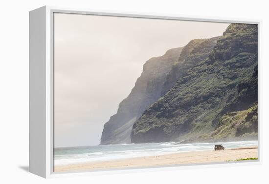 Cliffs at Polihale Beach Polihale State Park, Kauai, Hawaii-Michael DeFreitas-Framed Premier Image Canvas