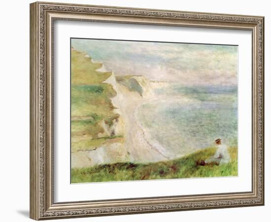 Cliffs at Pourville, 1879-Pierre-Auguste Renoir-Framed Giclee Print