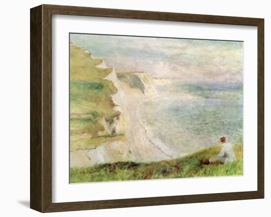 Cliffs at Pourville, 1879-Pierre-Auguste Renoir-Framed Giclee Print