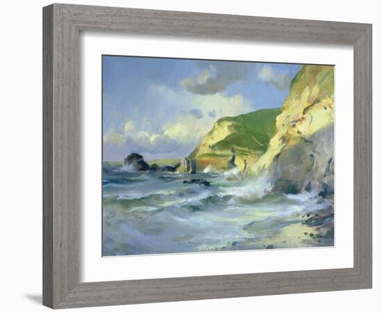 Cliffs at St. Agnes-Trevor Chamberlain-Framed Giclee Print